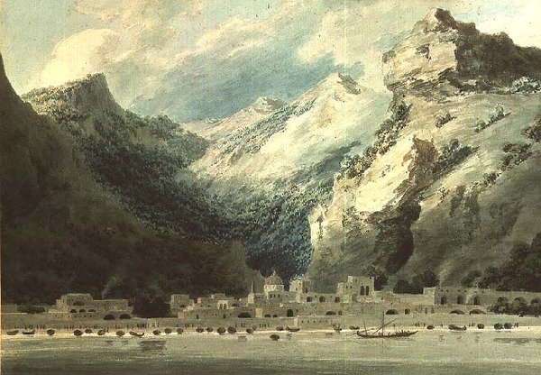 Cetera, uma cidade piscatória no Golfo de Salerno de John Robert Cozens