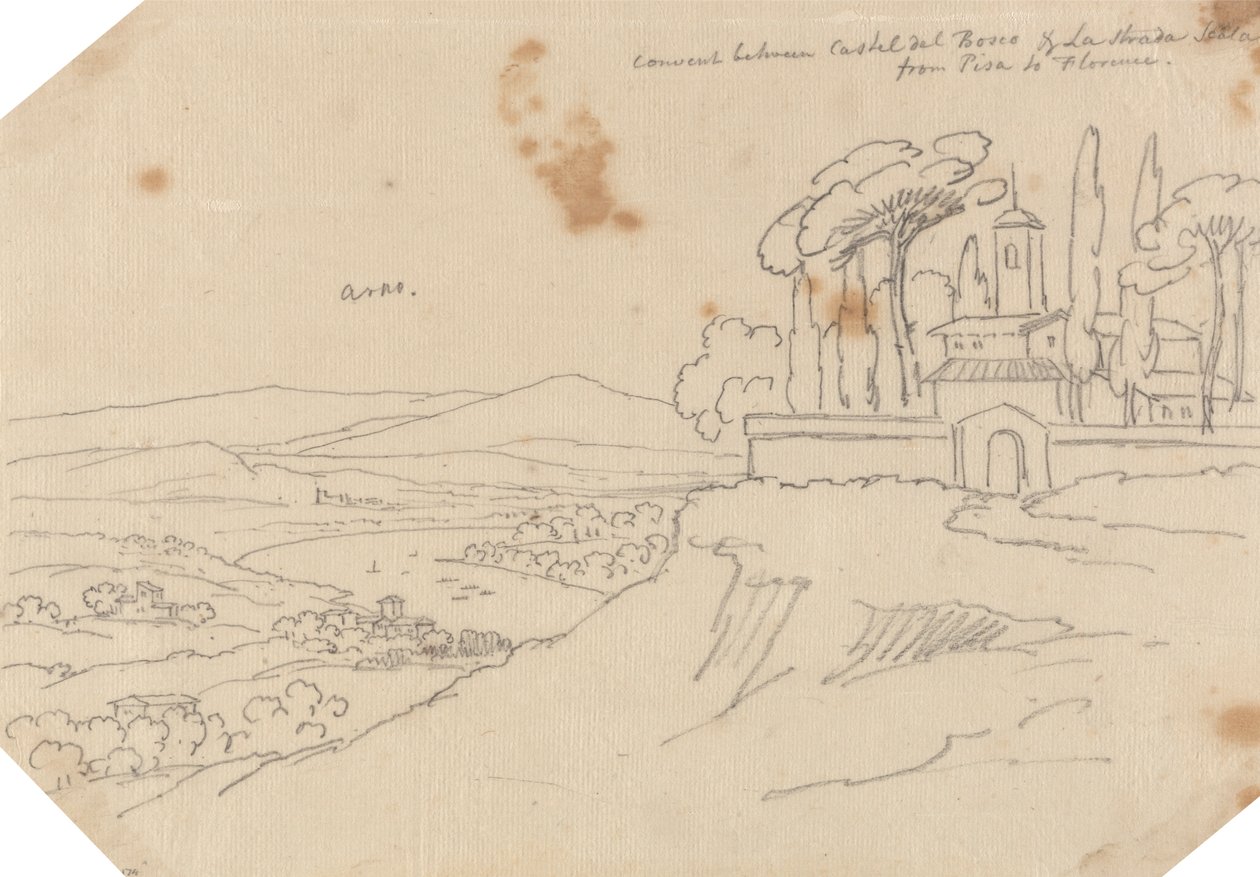 Convento entre Castel del Bosco e La Strada Scala de John Robert Cozens