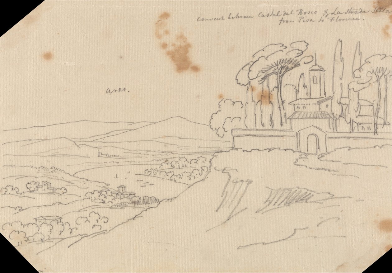 Convento entre Castel del Bosco e La Strada Scala de John Robert Cozens