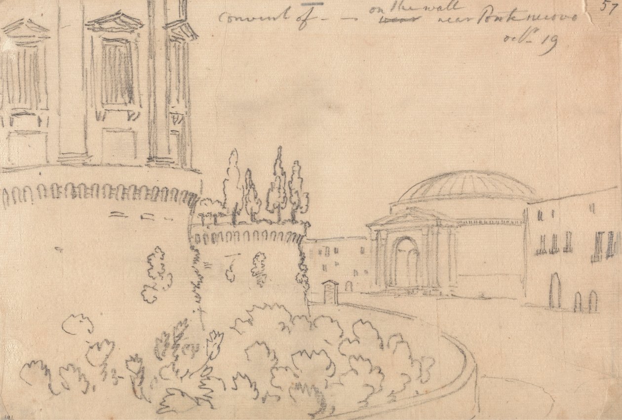 Convento perto de Ponte Nuovo, 19 de Outubro de John Robert Cozens