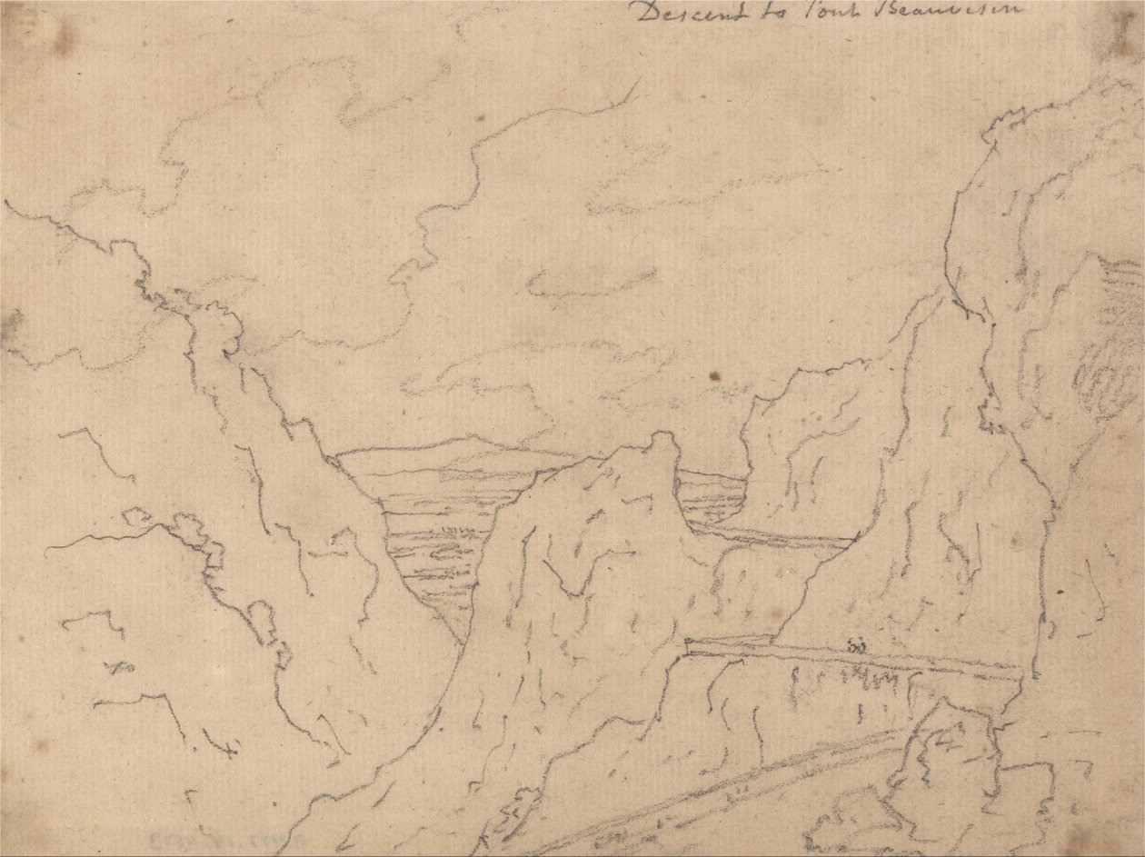 Descida para a ponte de Beauvoisin de John Robert Cozens