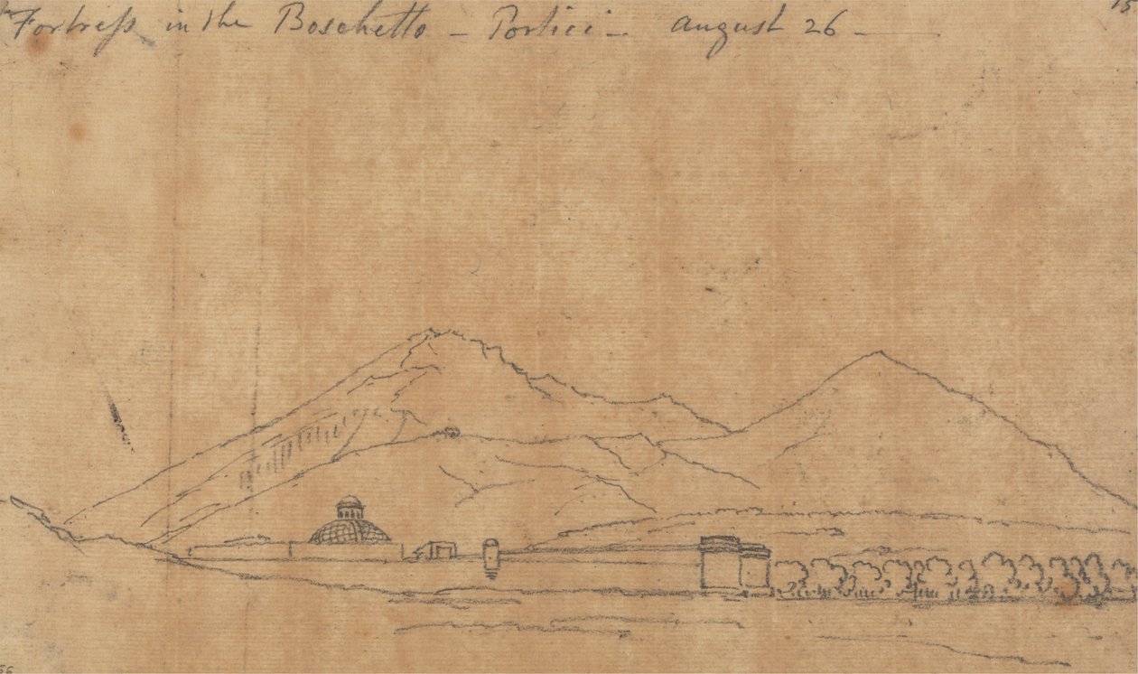 Fortaleza no Boschetto, Portici, 26 de Agosto de John Robert Cozens