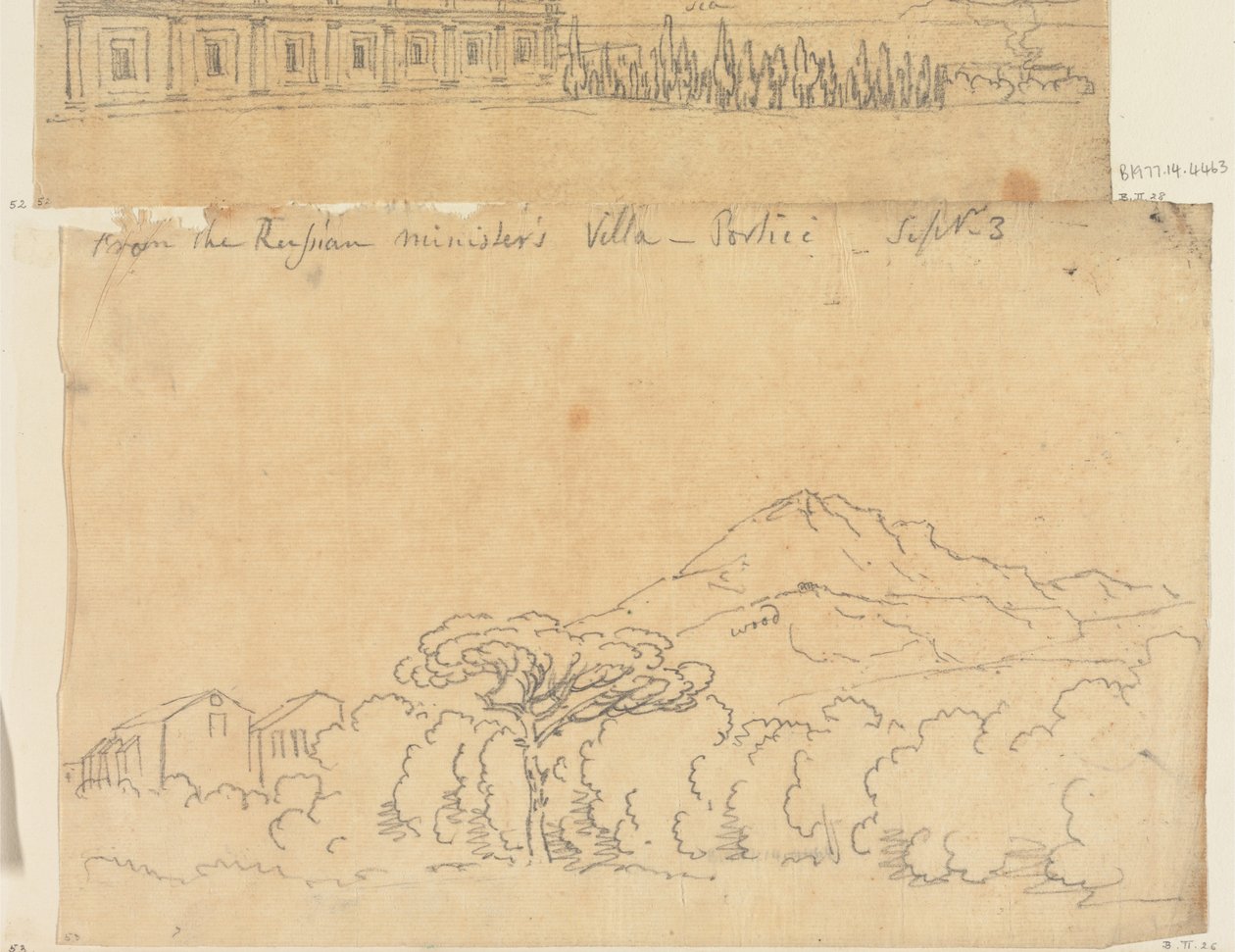 Da Villa do Ministro russo, Portici, 3 de setembro de John Robert Cozens