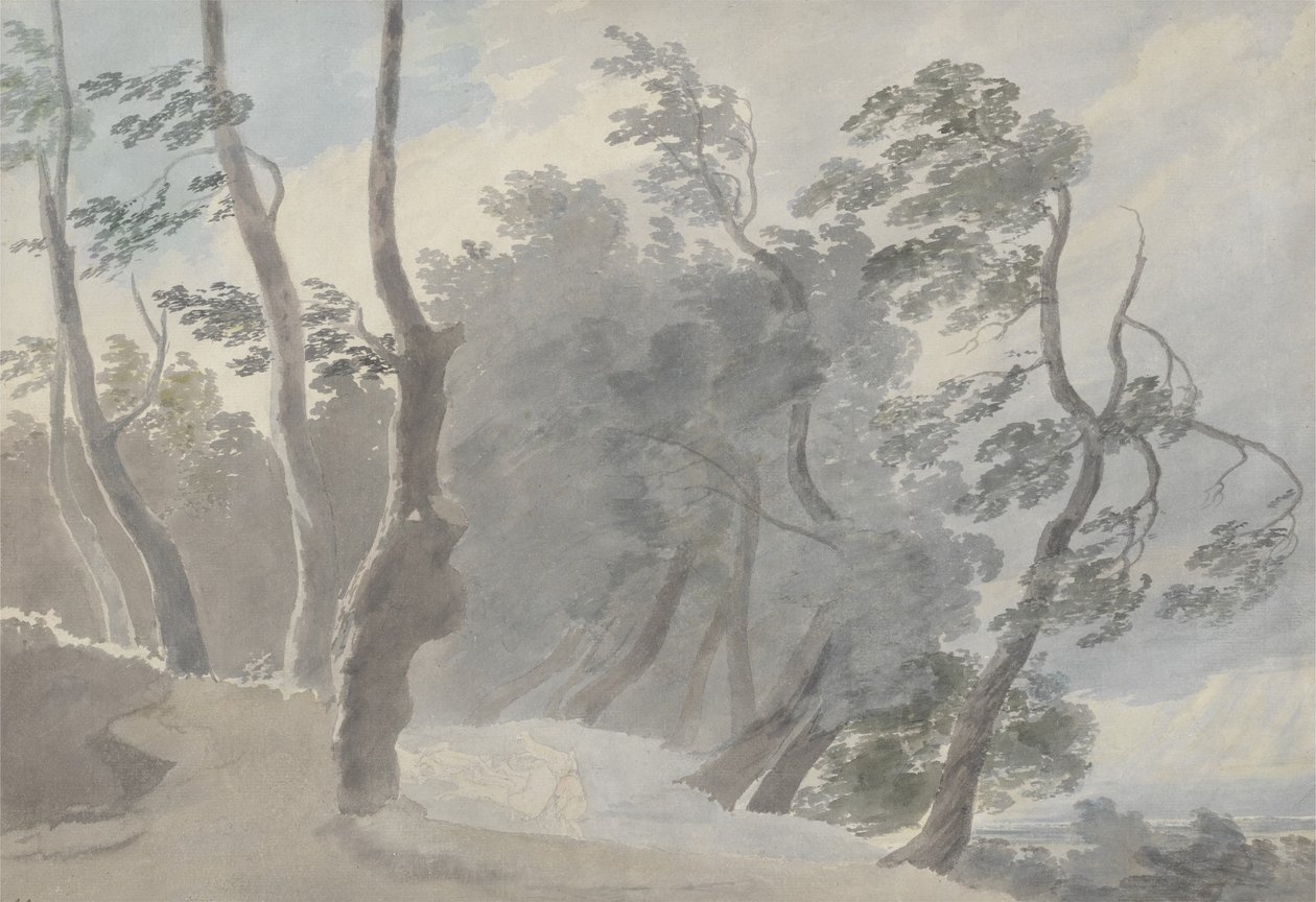 Galleria di Sopra, Albano (grafite ew - c no papel) de John Robert Cozens