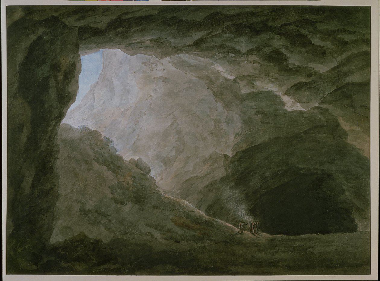 Gruta na Campagna (aguarela sobre papel) de John Robert Cozens