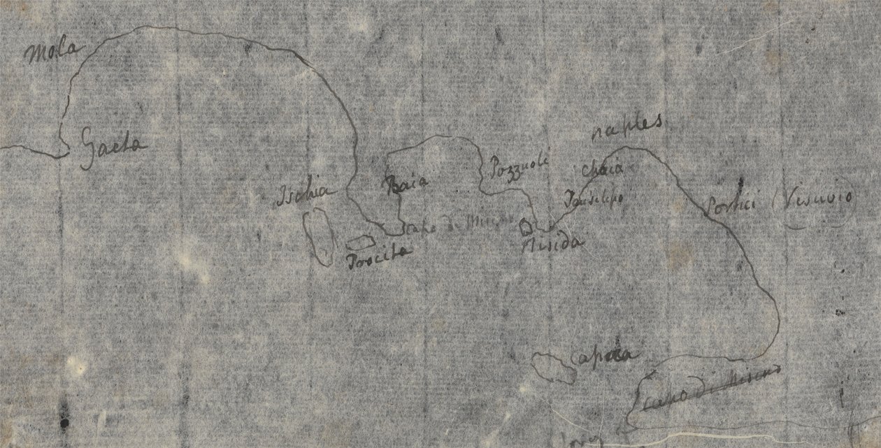 Mapa do Golfo de Nápoles de John Robert Cozens
