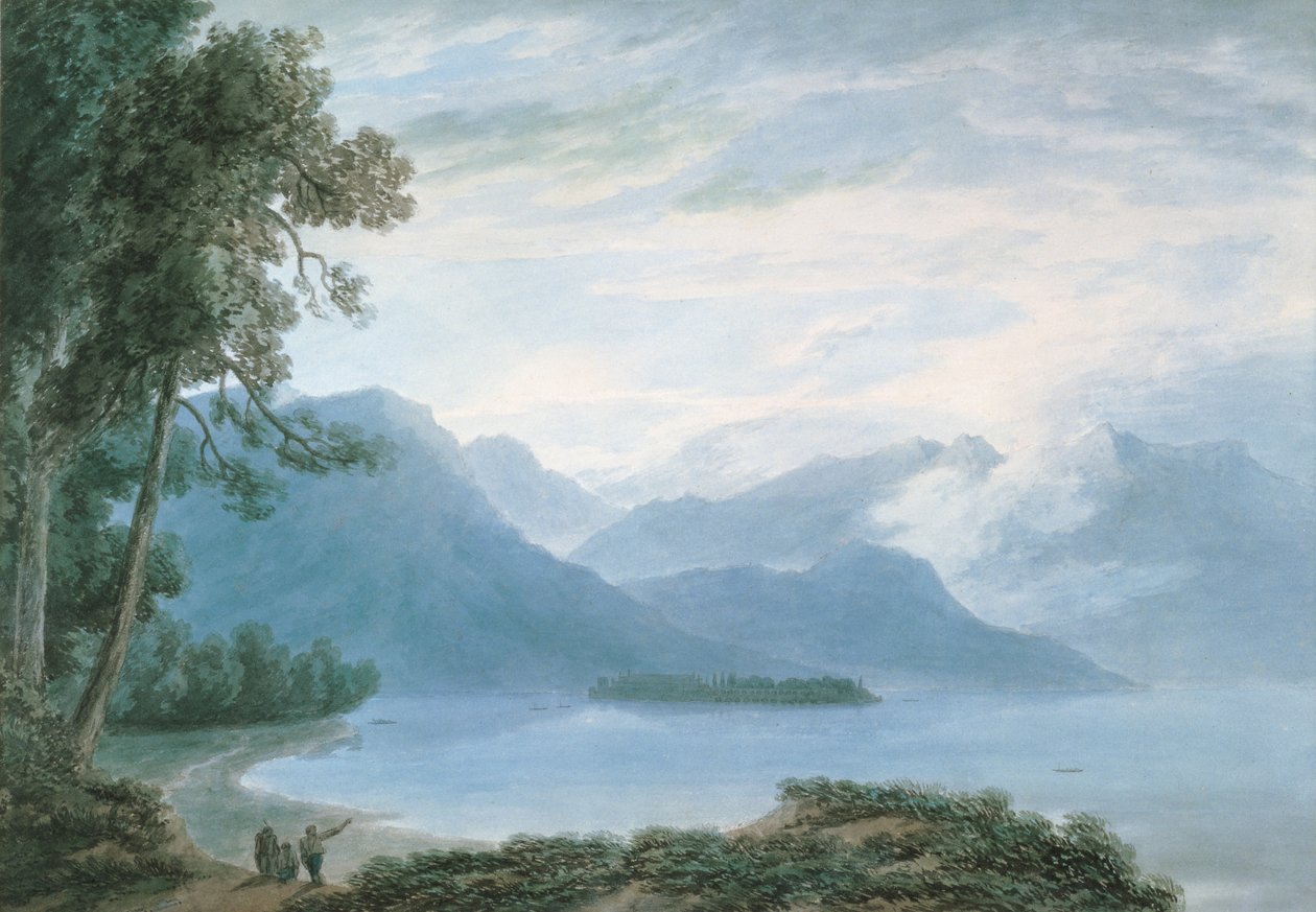 Isola Bella, Lago Maggiore (aguarela sobre papel) de John Robert Cozens