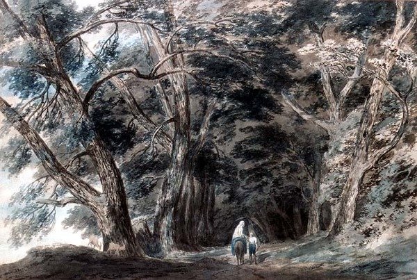 A, galleria, sopra, acima, lago, Albano, itália de John Robert Cozens