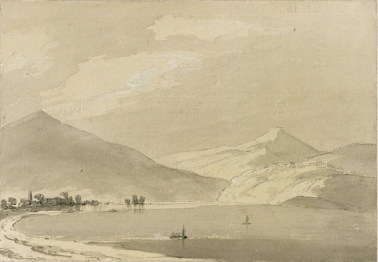 Lago de Como (lápis e tinta sobre papel) (par de 111239) de John Robert Cozens