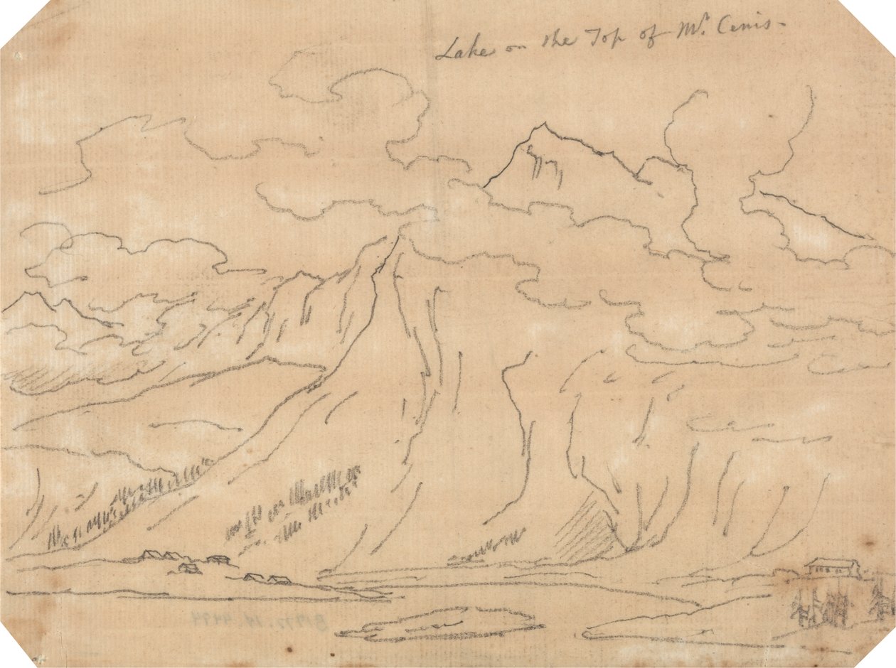 Lago no topo do Monte Cenis de John Robert Cozens