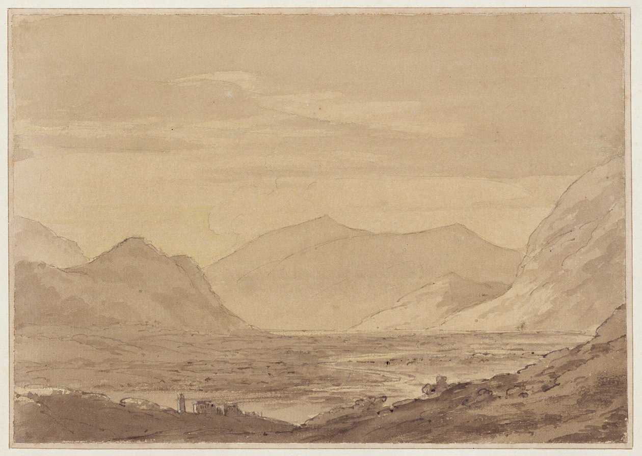 Perto de Chiavenna (caneta e tinta, aquarela sobre papel) de John Robert Cozens