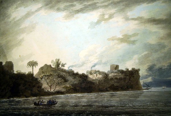 Na Costa de Posillipo, perto do Point, desde Montechiaro (aguarela sobre papel) de John Robert Cozens