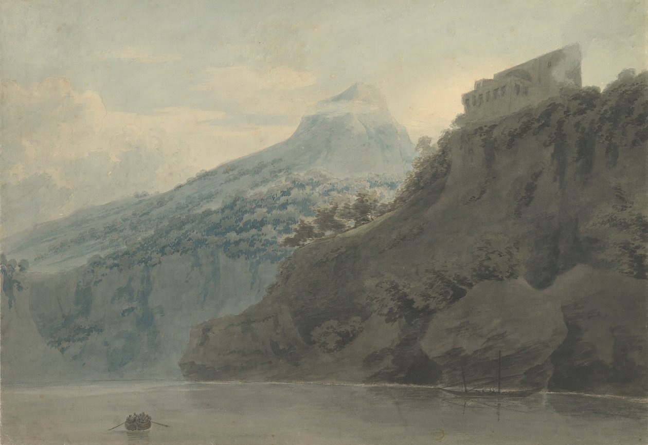 No Golfo de Salerno, perto de Vietri, setembro de 1782 ou posterior. de John Robert Cozens