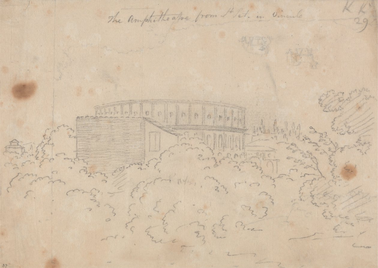 O anfiteatro visto de S. Pietro em Vinculo de John Robert Cozens