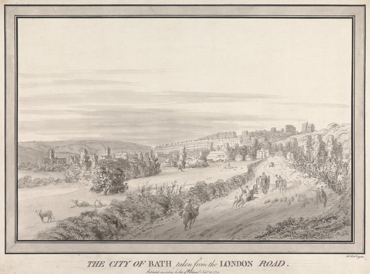A cidade de Bath tirada da estrada de Londres de John Robert Cozens