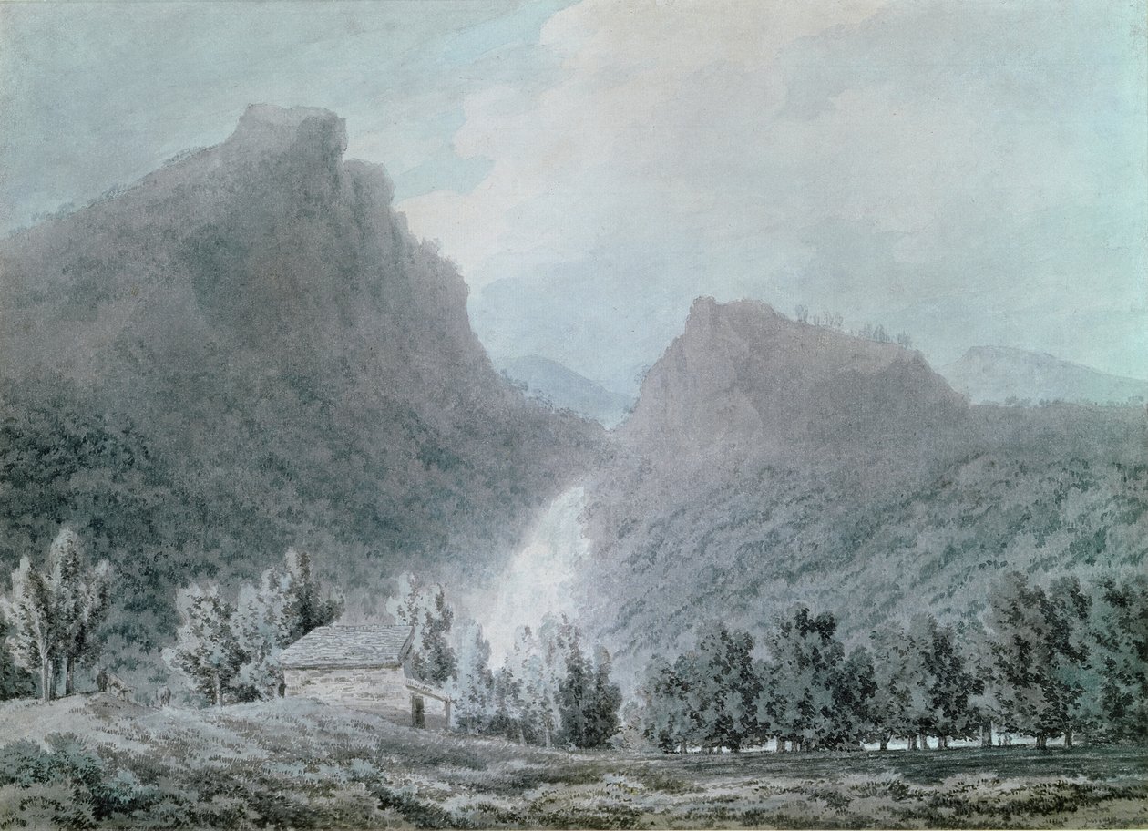 As Cataratas de Lodore (wc no papel) de John Robert Cozens