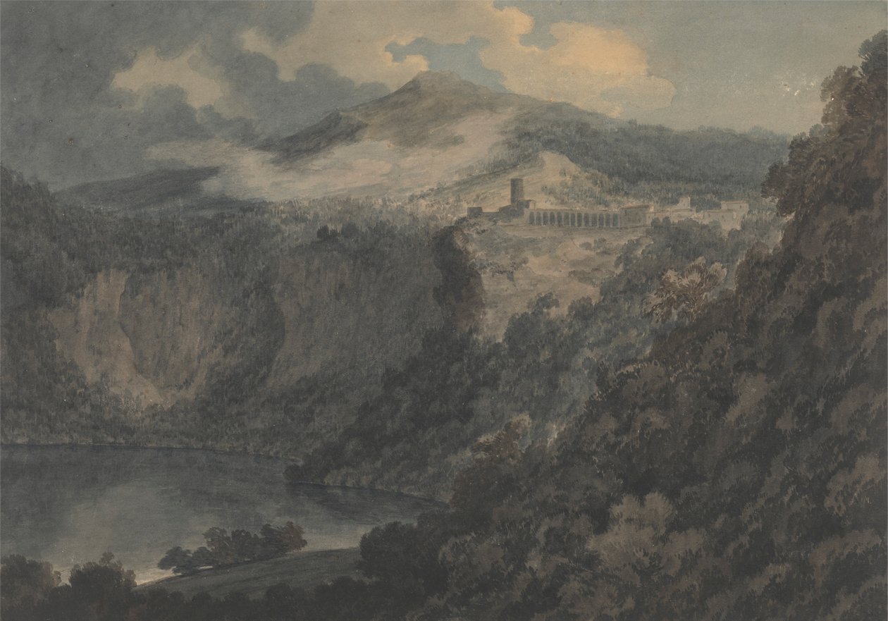 O Lago e a Cidade de Nemi de John Robert Cozens