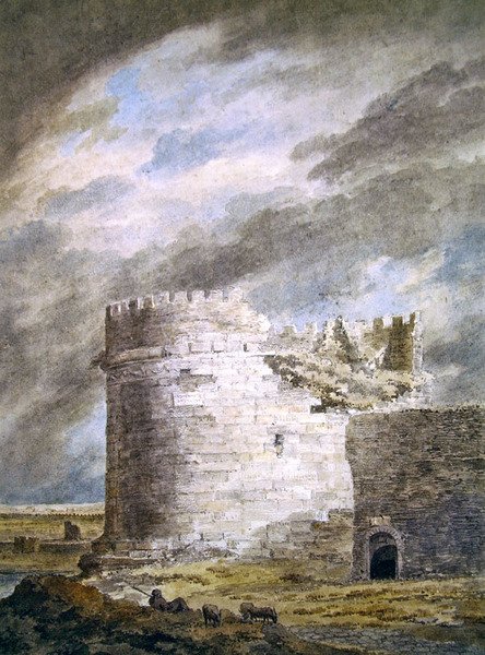 O Túmulo de Cecília Metella, Capo di Bore, perto de Roma (lápis e aguarela sobre papel) de John Robert Cozens