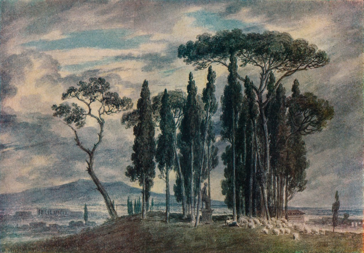 A Villa Negroni, século XVIII de John Robert Cozens