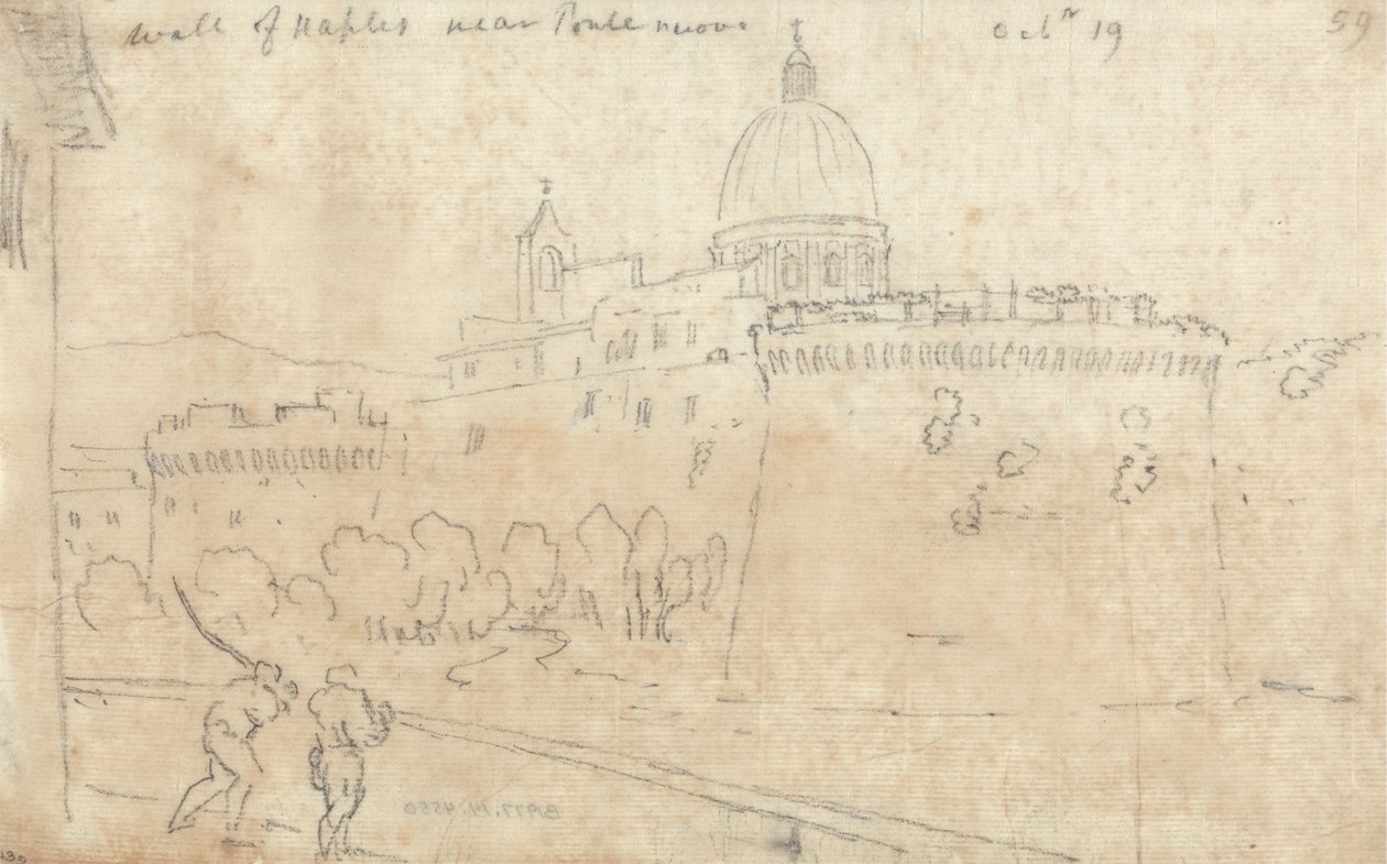 A Muralha de Nápoles perto de Ponte Nuovo de John Robert Cozens