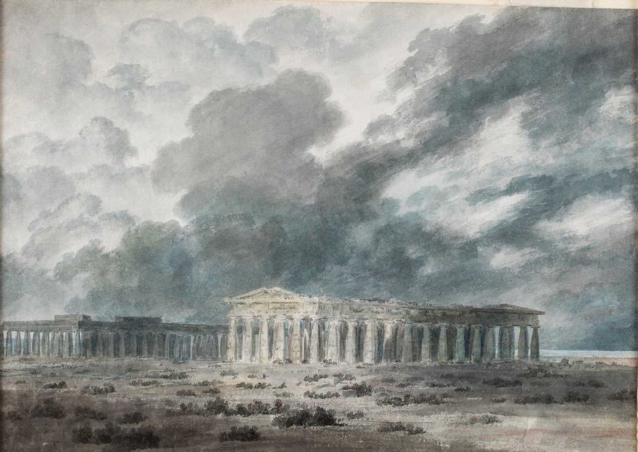 Dois grandes templos em Paestum de John Robert Cozens