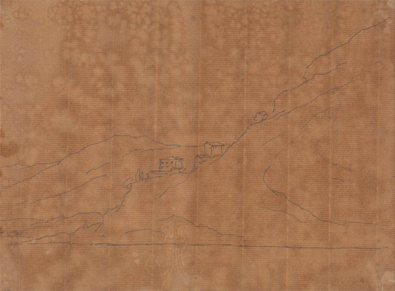 Moradias numa encosta de John Robert Cozens
