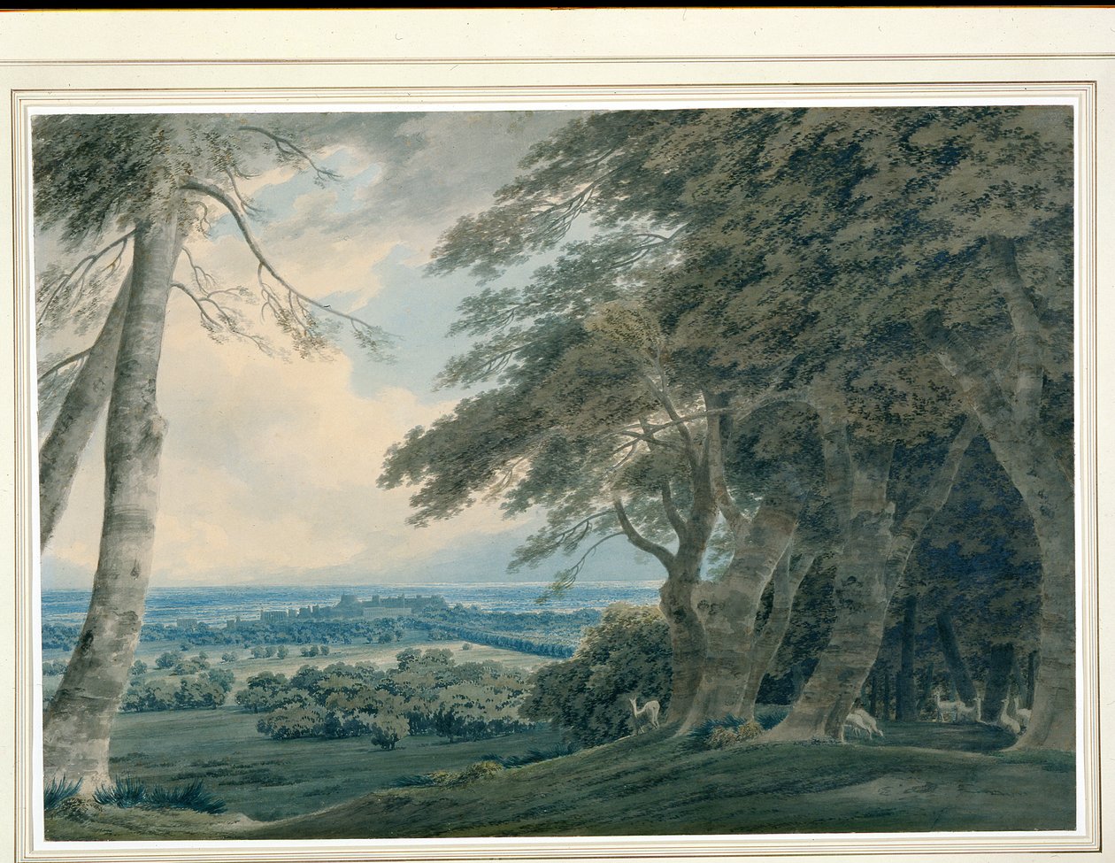 Castelo de Windsor do sudoeste, c.1787-99 (wc no papel) de John Robert Cozens