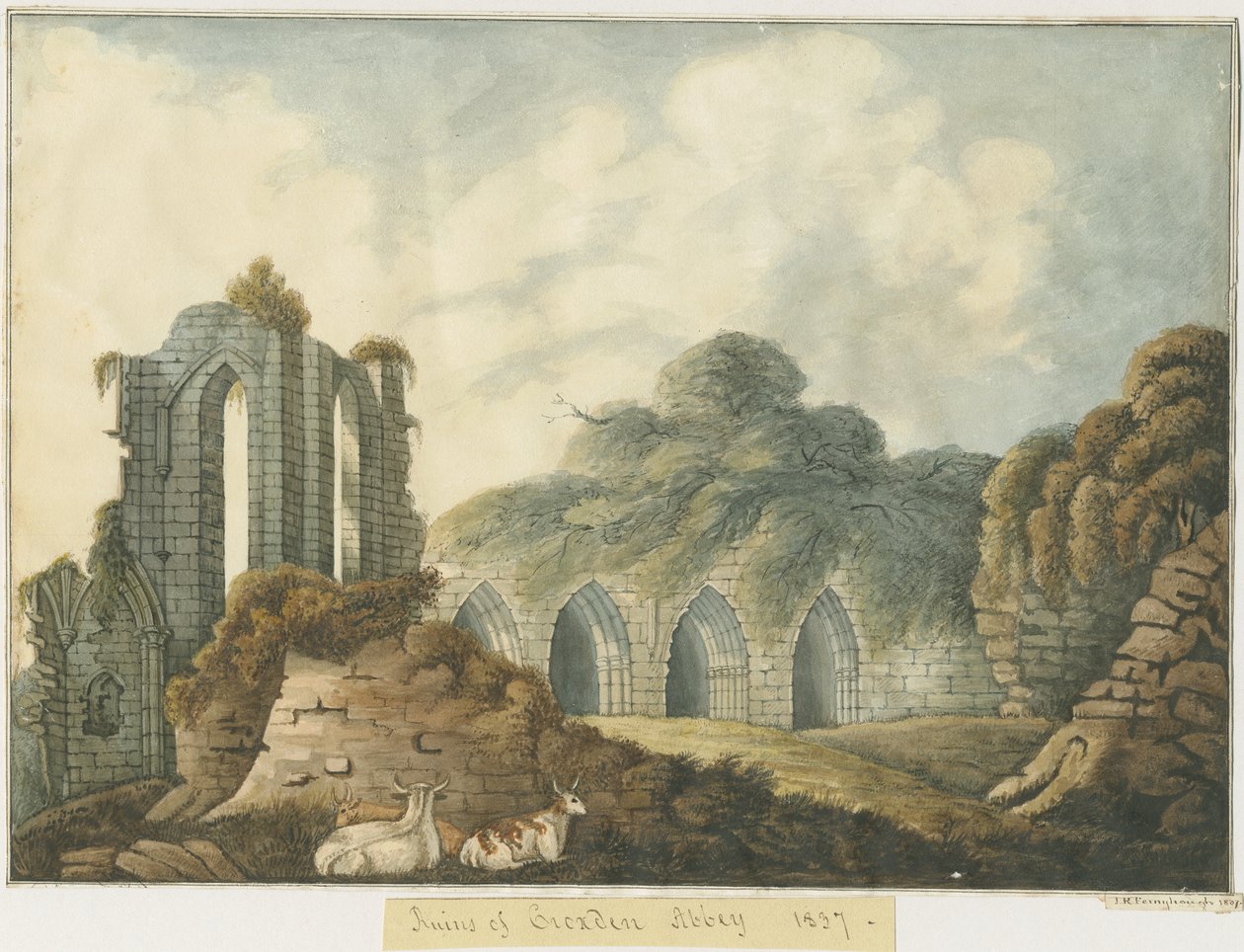 Abadia de Croxden: pintura a aguarela de John Robert Fernyhough