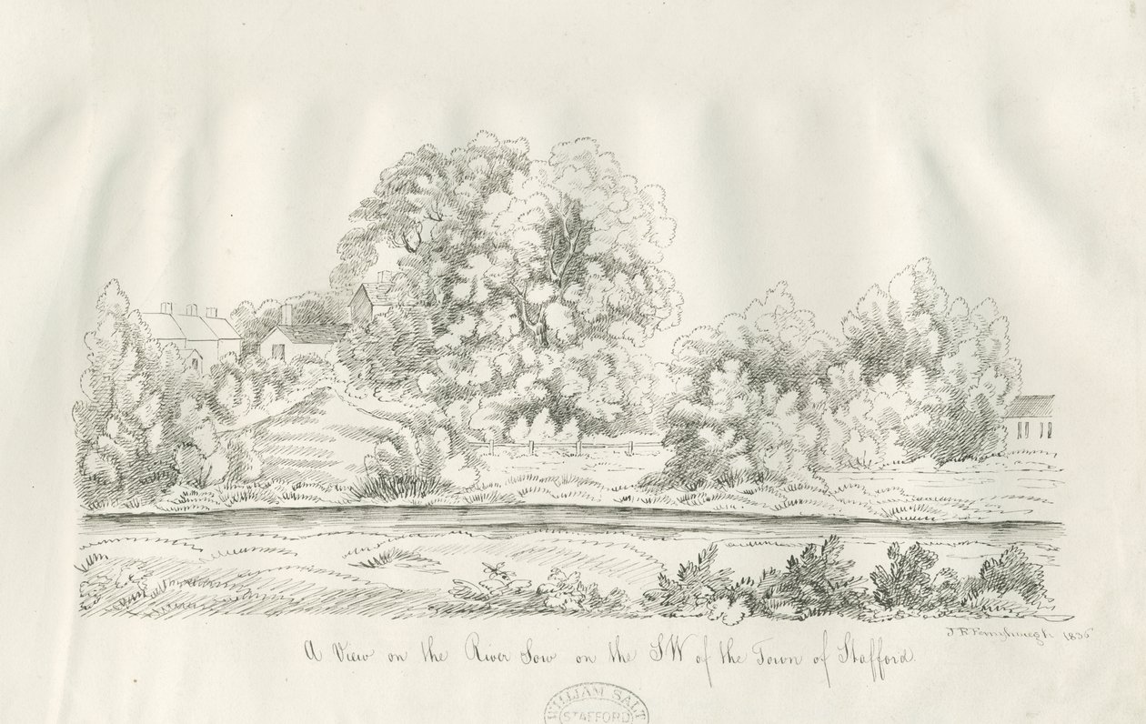 Stafford - River Sow: caneta e desenho a tinta de John Robert Fernyhough