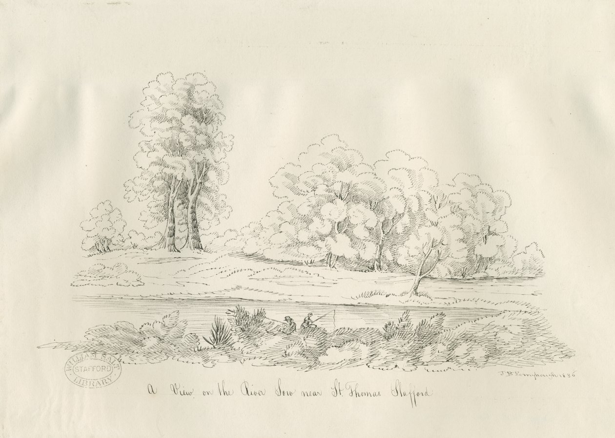 Stafford - River Sow: desenho a bico de pena de John Robert Fernyhough