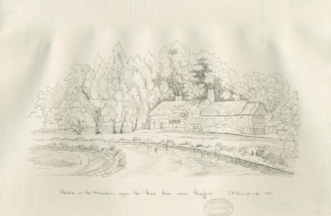 Stafford - River Sow: desenho a bico de pena de John Robert Fernyhough