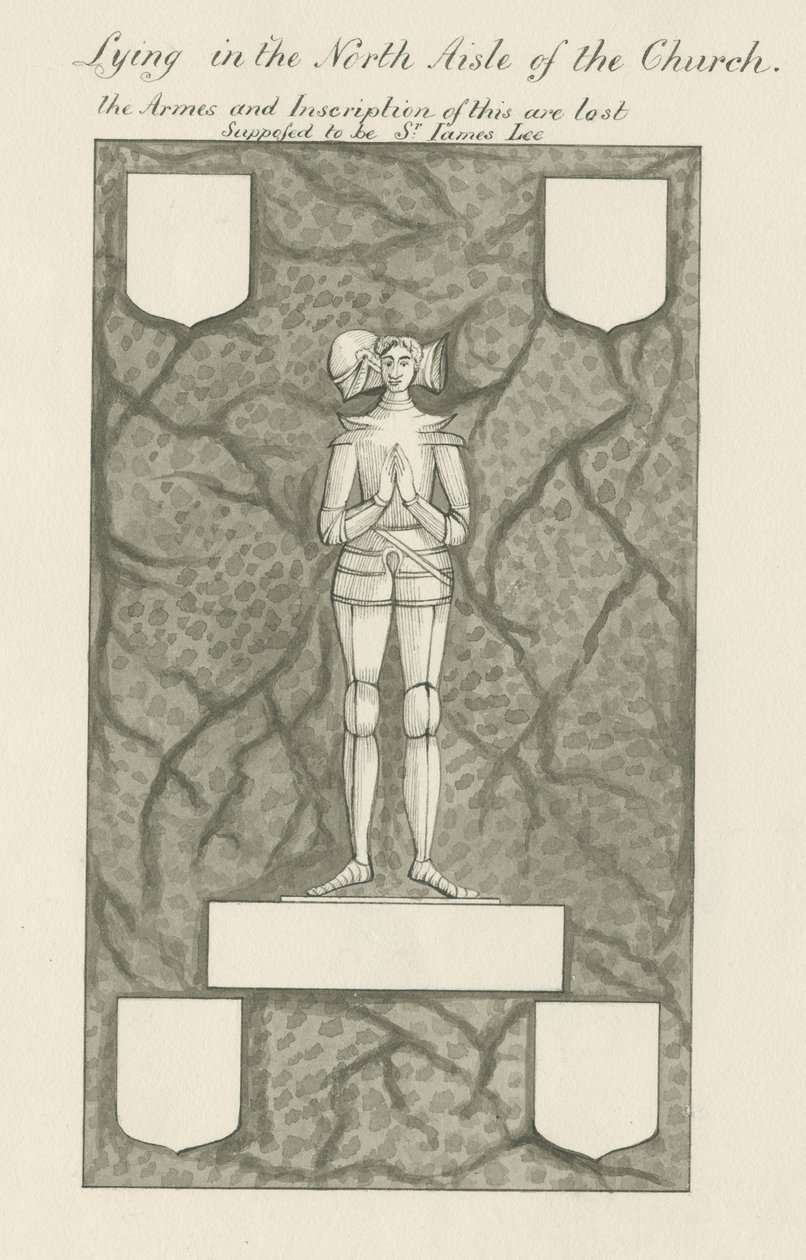 Pedra - Figura de latão [Sir James Lee]: caneta e desenho de lavagem, nd [19 cêntimos] (desenho) de John Robert Fernyhough