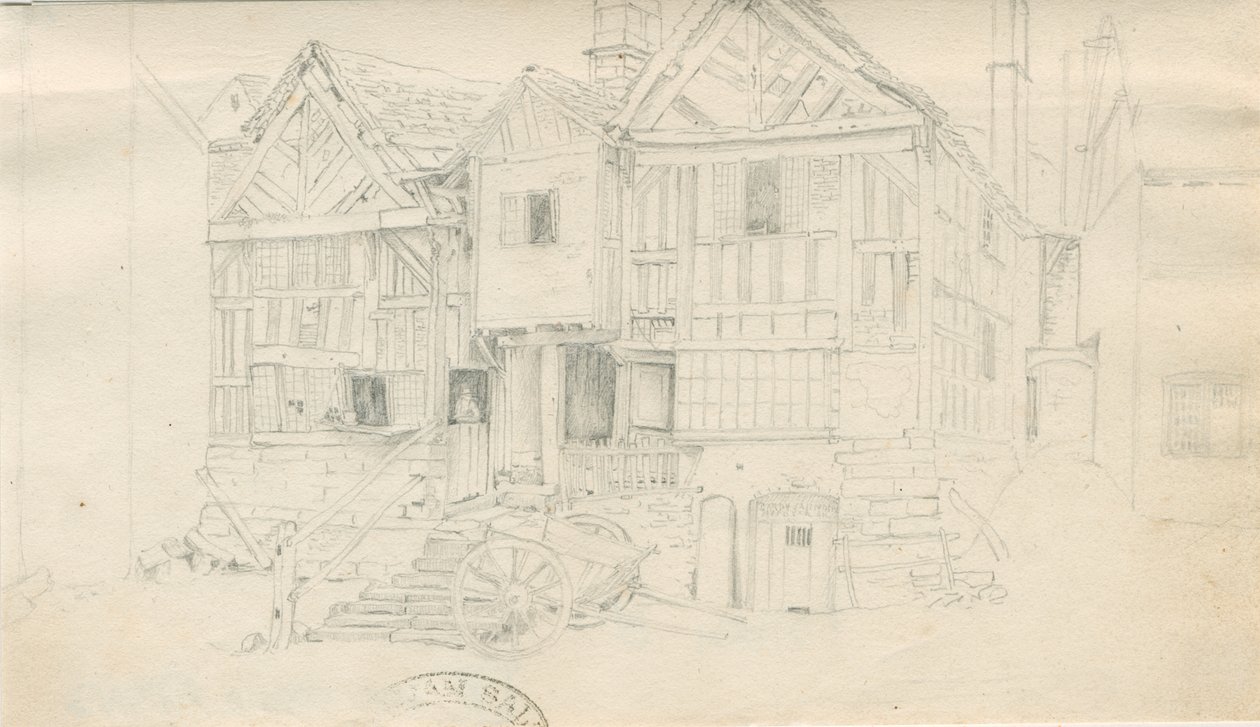 Uttoxeter Town - [Ale Warehouse]: desenho a lápis, nd [?mid 19th cent] (desenho) de John Robert Fernyhough