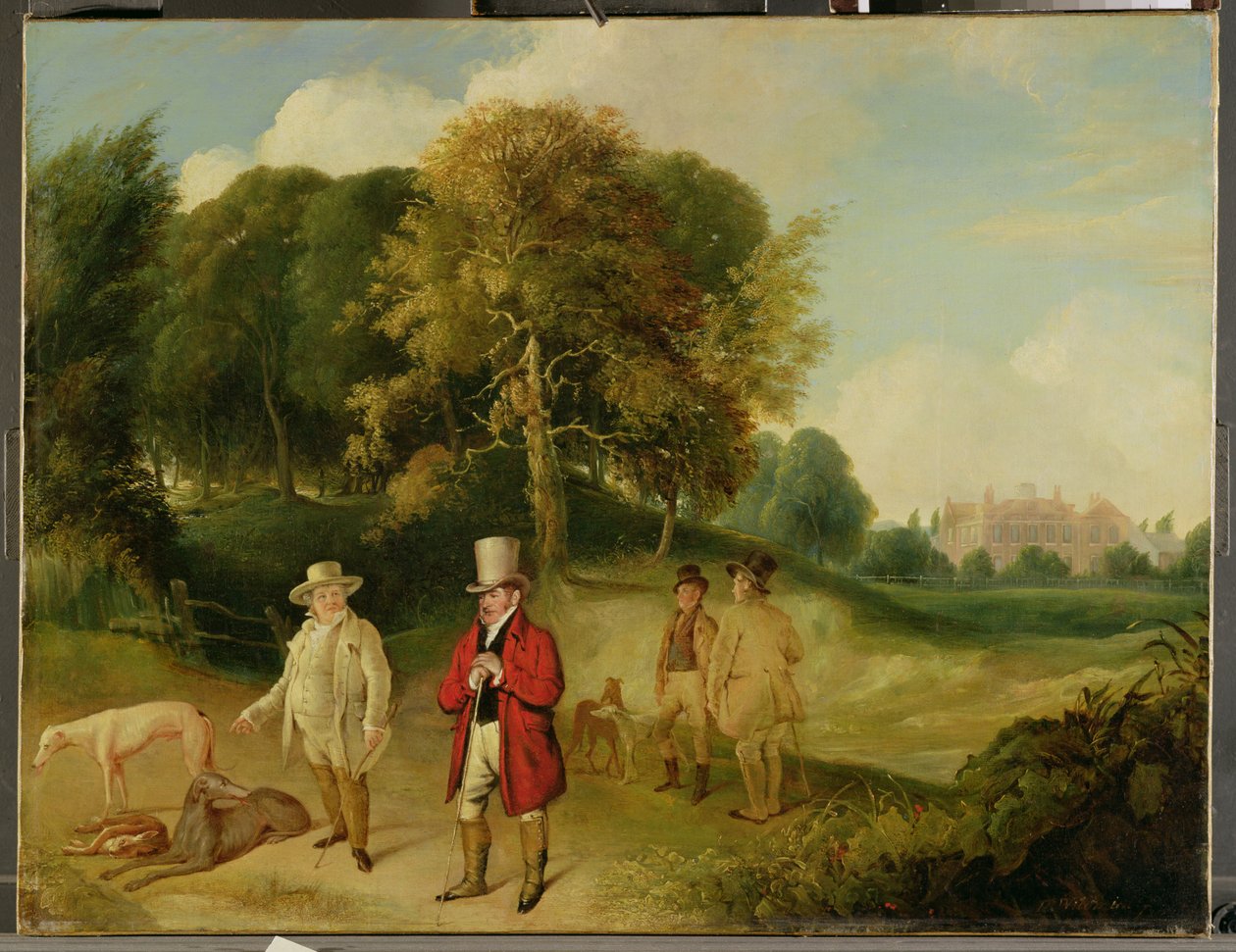 JMW Turner (1775-1851) e Walter Ramsden Fawkes (1769-1825) em Farnley Hall, c.1820-24 de John Robert Wildman