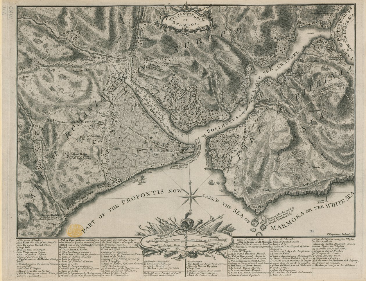 Constantinopla ou Stambol de John Rocque