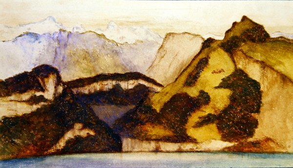 Cena do lago, c.1880 (aquarela sobre papel) (par a 359450) de John Roddam Spencer Stanhope