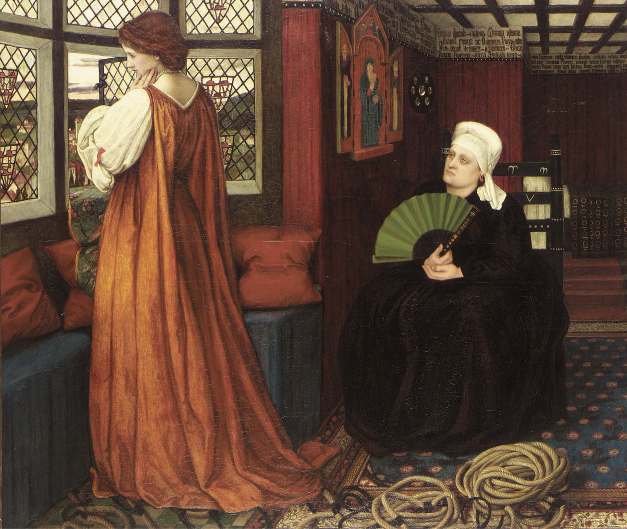 Quadros pré-rafaelite : Julieta e sua Enfermeira (Juliette et sa nourrice) par Stanhope (Spencer-Stanhope), John Roddam (1829-1908). Óleo sobre tela de John Roddam Spencer Stanhope