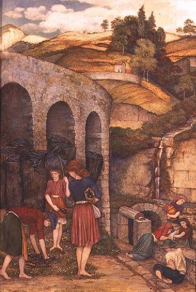 Os Ladrões de Carvão Vegetal (tempera) de John Roddam Spencer Stanhope