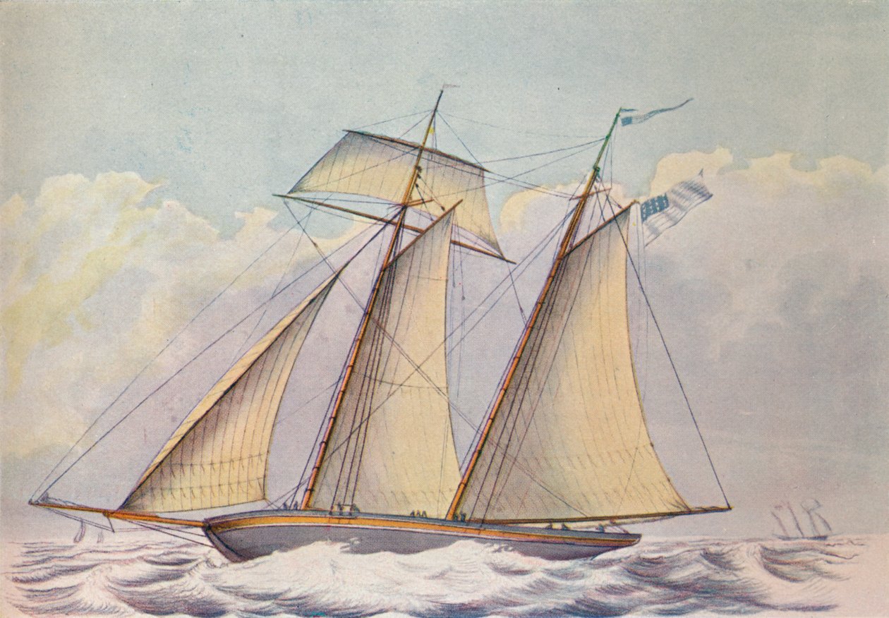 Escuna americana Topsail, 1825 de John Rogers