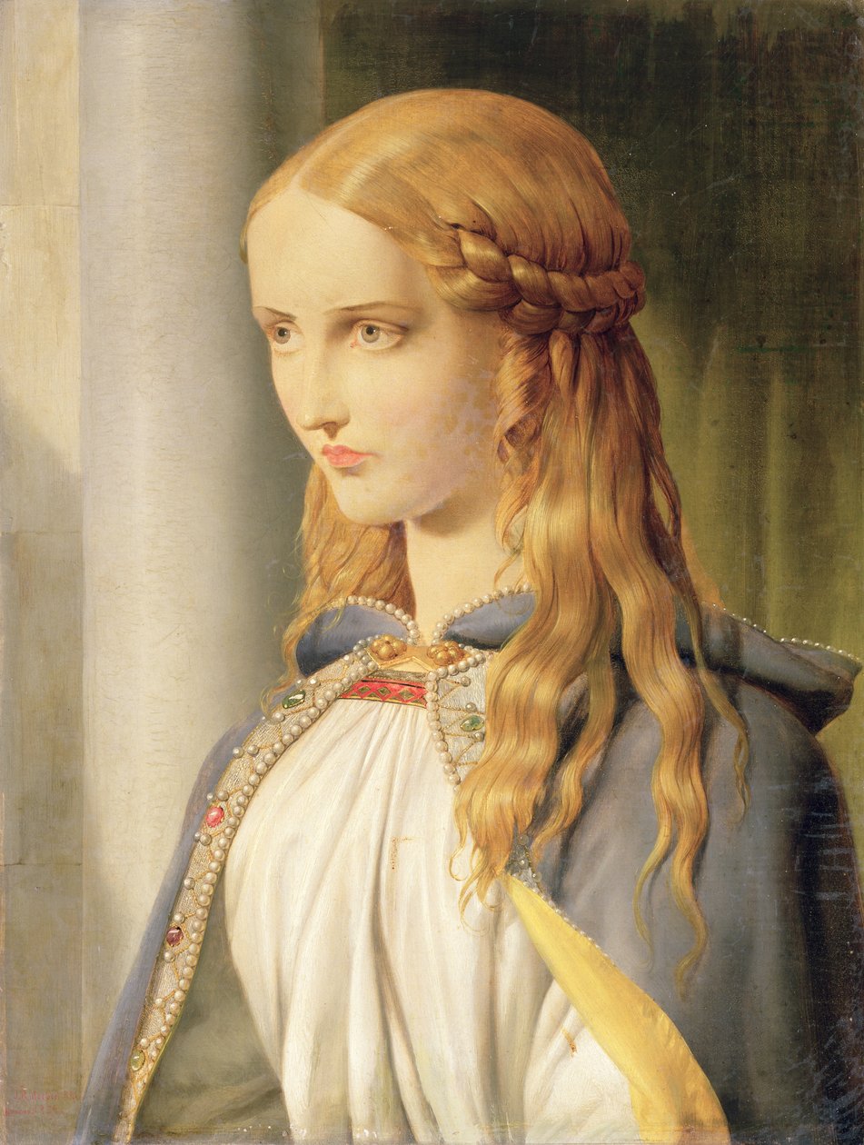 Cordelia Deserdada, 1850 óleo sobre tela detalhe de 90710 de John Rogers Herbert