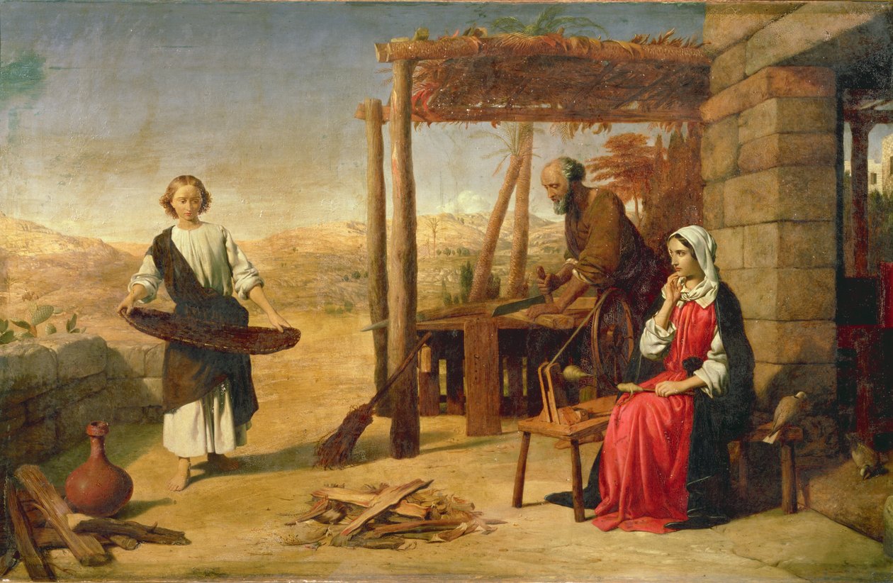 Nosso Salvador Sujeito a Seus Pais em Nazaré, 1860 de John Rogers Herbert