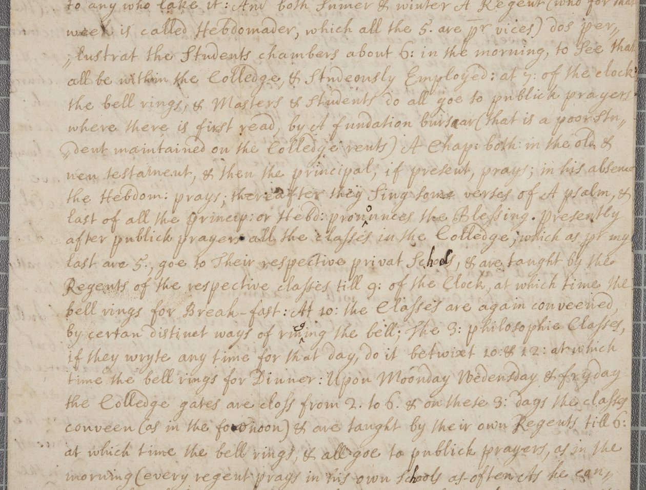 Uma carta de John Row, um estudante de St. Andrews, para seu tio, 1691 de John Row
