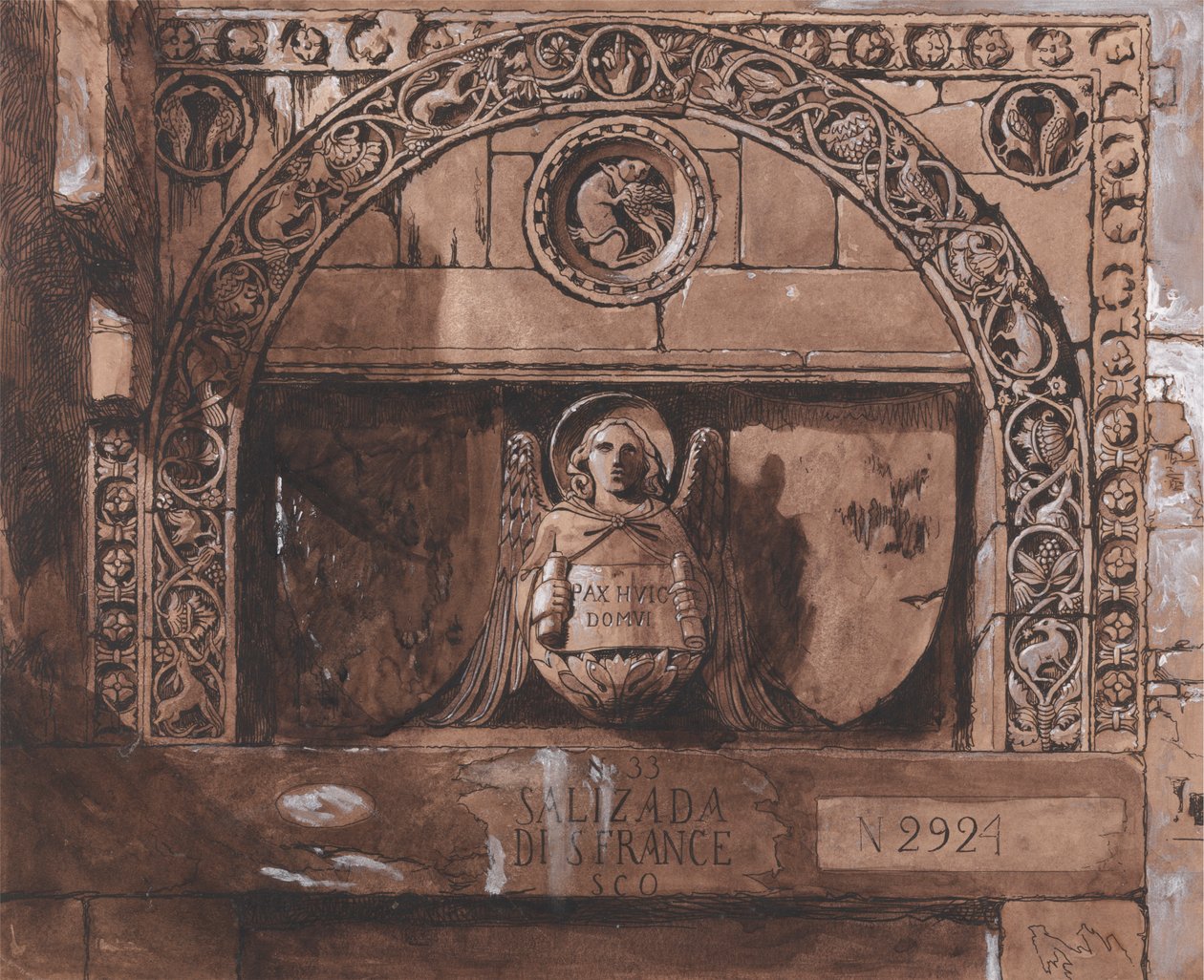 Cabeça da porta do Palazzo Contarini della Porta di Ferro de John Ruskin