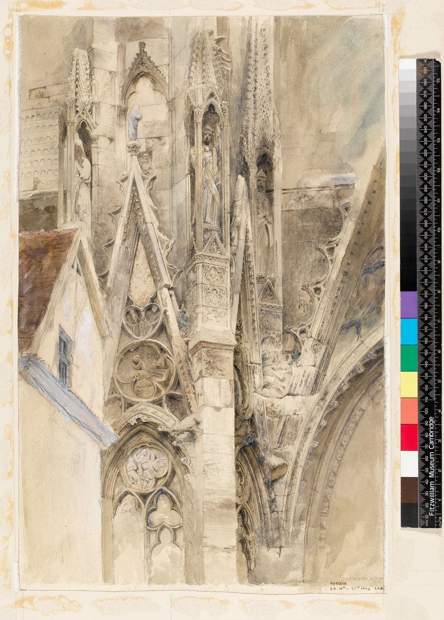 Entrada para o transepto sul da Catedral de Rouen, 1854 de John Ruskin