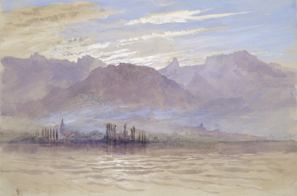 Manhã na primavera, com vento nordeste, em Vevey, de maio a junho de 1849 ou 1º de maio de 1869 de John Ruskin