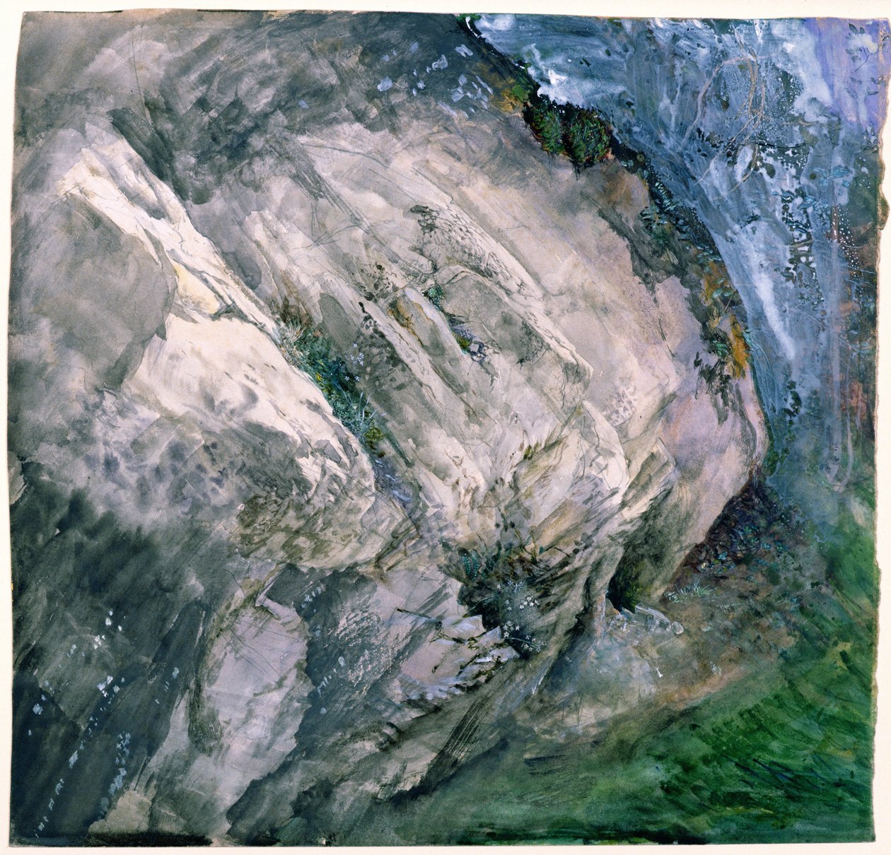 Rochas e vegetação em Chamouni, 1854 de John Ruskin