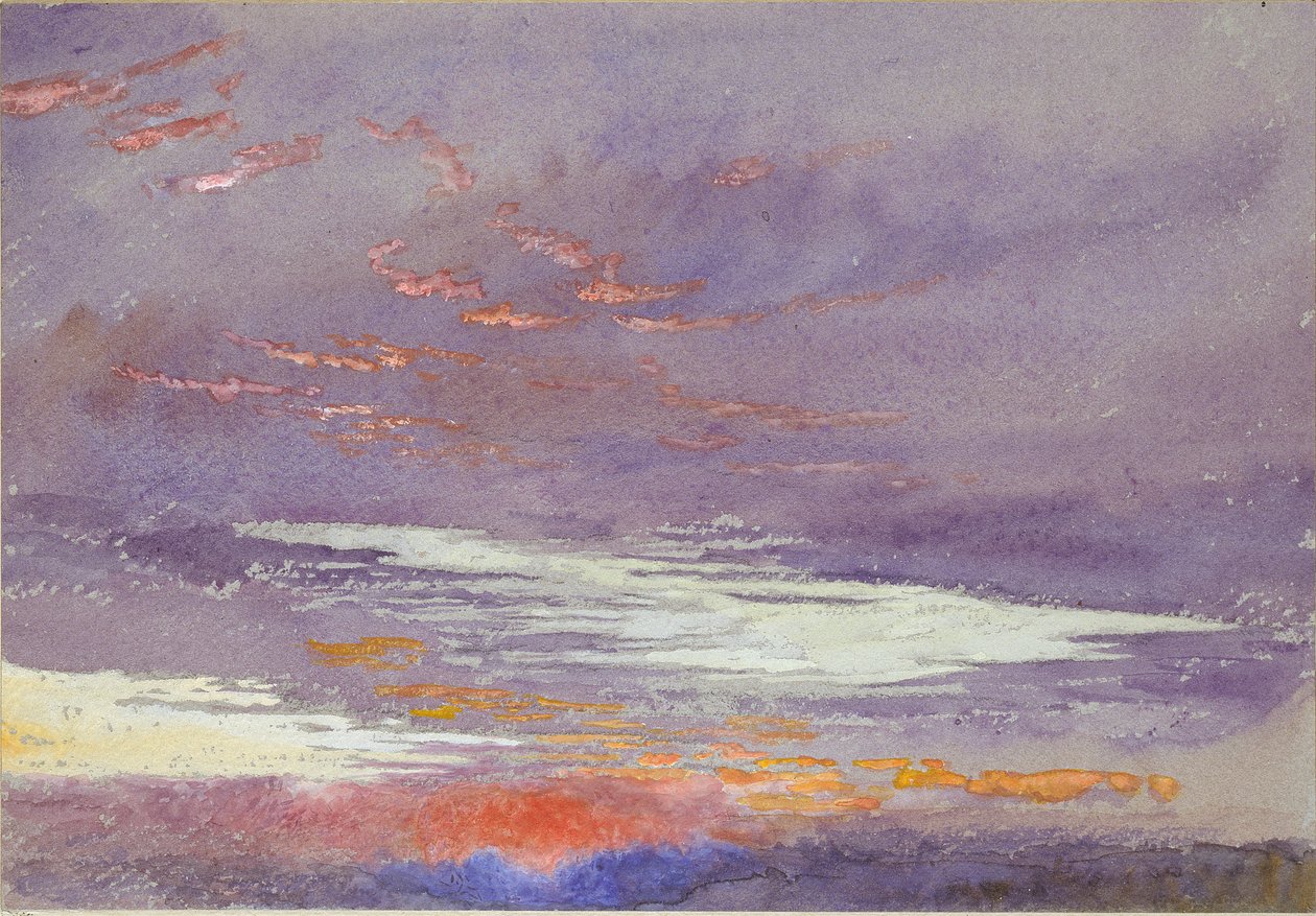 Estudo do amanhecer: nuvens roxas, março de 1868 de John Ruskin