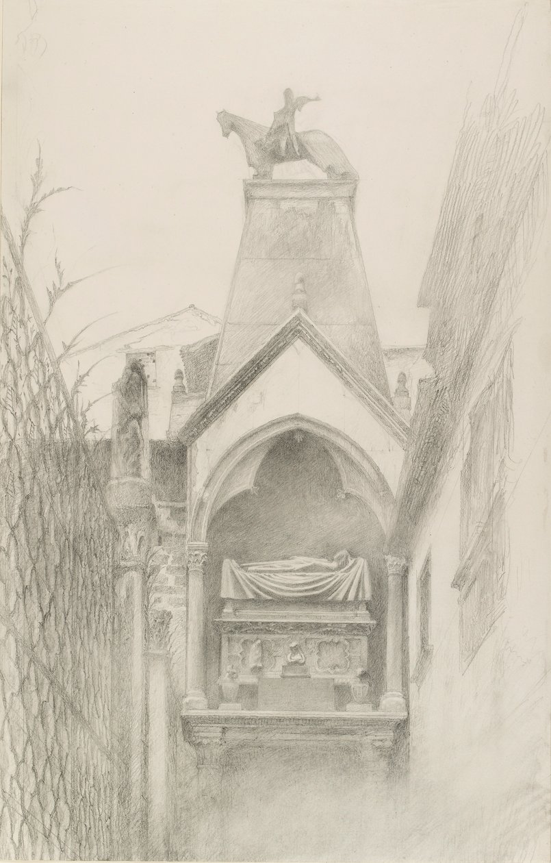 Estudo do túmulo de Can Grande della Scala em Verona, maio-agosto de 1869 de John Ruskin