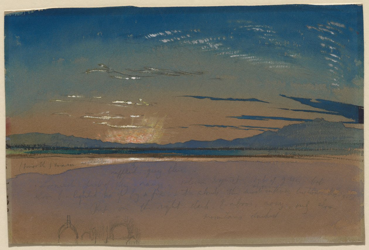 Pôr do sol sobre as montanhas de John Ruskin
