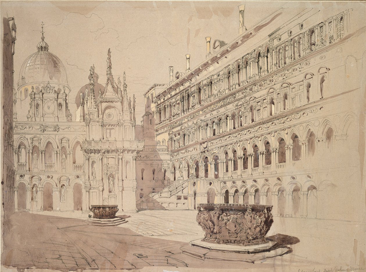 O Tribunal do Palácio Ducal, Veneza, maio de 1841 de John Ruskin